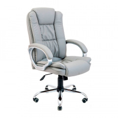 Офисное кресло руководителя Richman California VIP Хром M2 AnyFix Натуральная Кожа Lux Италия Серый Кропивницкий