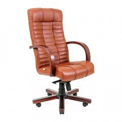 Офисное кресло руководителя Richman Atlant VIP Wood M3 MultiBlock Натуральная Кожа Lux Италия Коричневый Одесса
