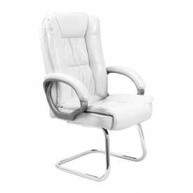 Офисное кресло руководителя Richman California VIP CF Хром Натуральная Кожа Lux Италия Белый