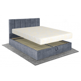 Ліжко з матрацом Лотос 160х200 (Сірий, велюр, підйомний механізм, ніша) IMI