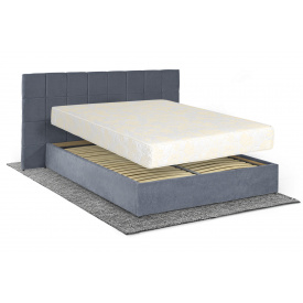 Ліжко з матрацом Гортензія 160х200 (Сірий, велюр, без підйомного механізму) IMI