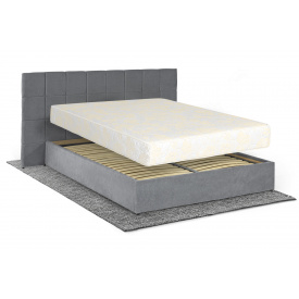 Ліжко з матрацом Гортензія 160х200 (Світло-сірий, велюр, підйомний механізм, ніша) IMI
