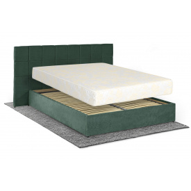 Ліжко з матрацом Гортензія 160х200 (Смарагдовий, велюр, без підйомного механізму) IMI