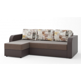 Кутовий диван Париж (бежевий з коричневим, 235х150 см) IMI