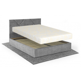 Ліжко з матрацом Цинія 160х200 (Світло-сірий, велюр, без підйомного механізму) IMI