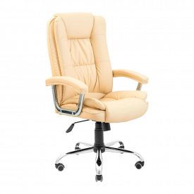Офисное кресло руководителя Richman California VIP Хром M3 MultiBlock Натуральная Кожа Lux Италия Бежевый