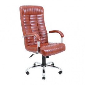 Офисное кресло руководителя Richman Provence VIP Хром M1 Tilt Натуральная Кожа Lux Италия Коричневый