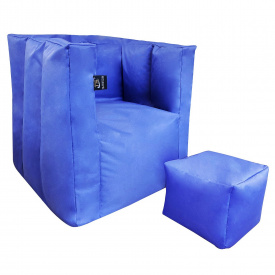 Комплект мебели Tia-Sport Люкс кресло и пуф 64х65х65 см синий (sm-0664)