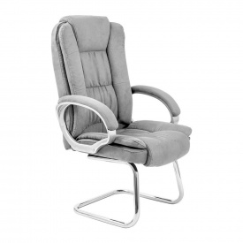 Офисное кресло руководителя Richman California VIP CF Хром Натуральная Кожа Lux Италия Серый
