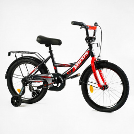 Детский велосипед двухколесный 18" Corso MAXIS Black and rеd (143353)