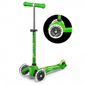 Самокат для детей со светящимися колесами зеленый Micro KD115566