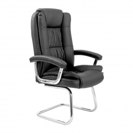 Офисное кресло руководителя Richman California VIP CF Хром Натуральная Кожа Lux Италия Черный