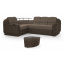 Комплект кутовий диван Меркурій з пуфом (Бежевий з коричневим, 255х185 см) IMI Ромни