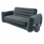 Флокированный диван трансформер 2 в 1, с электрическим насосом Intex 66552-3, 203 х 224 х 66 см Черный Чернігів