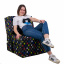 Бескаркасное кресло раскладушка Tia-Sport Принт поролон 180х70 см (sm-0890) Ровно