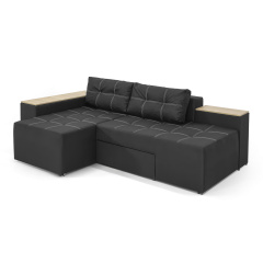 Кутовий диван Доміно (Чорний, 245х160 см) ІМІ Изюм