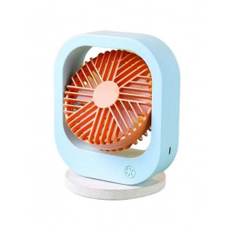 Вентилятор настольный аккумуляторный DianDi Fashion Fan SQ 2177A с USB-зарядкой Голубой с оранжевым