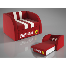 Мягкое кресло-кровать Пит-Стоп Sentenzo 82х165 см красного цвета-ферари