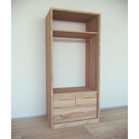 Шкаф для вещей Tobi Sho Альва-4 Люкс, 1800х800х550 мм цвет Дуб Сонома
