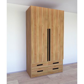 Шкаф для вещей Tobi Sho Элин-3 Люкс, 2200х1200х600 мм цвет Орех Лион