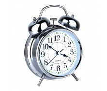 Годинник настільний Clock з будильником Моен Класік Тихий хід 16х11,5х5,5 см Сталевий (16284)