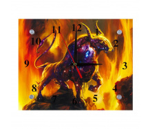 Годинники настінні ДомАрт СГ2 Вогняний Бик Рік бика Тихий хід 20х25х5 см (25594)
