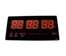Настінний годинник з червоним LED підсвічуванням HLV CW 4622 Black
