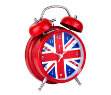 Годинник настільний Clock з будильником Моен Британський прапор Тихий хід 16х11,7х5,5 см Червоний (19151)