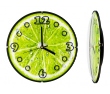 Годинник настінний ДомАрт Лайм Скло Тихий хід 30х30х4 см Зелений (21604)
