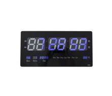 Настінний електронний годинник Digital Clock 4622 LED Чорний із синім