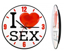 Настінні годинники Montre I love sex Велике серце 30х30х5 см Скло Тихий хід (19047)