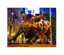 Годинники настінні ДомАрт СГ2 Рік бика Бик Уол Стріт Тихий хід 20х25х5 см (25597)