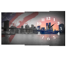 Настінний годинник на полотні Декор Карпати 03 Бруклінський Міст (IHhT96706)