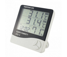 Термометр, гігрометр, метеостанція, годинник HTC-2 + виносний датчик білий (44412)