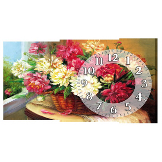Настінний годинник на полотні Декор Карпати K-178 Кошик Гербер (BDgH51188)