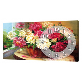 Настінний годинник на полотні ProfART 30 x 53 см Квіти (K-178_S)