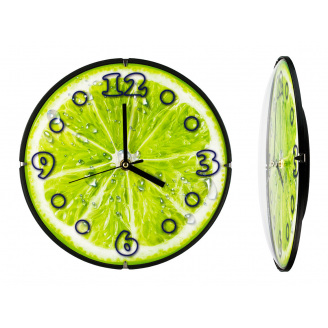 Годинник настінний ДомАрт Лайм Скло Тихий хід 30х30х4 см Зелений (21604)