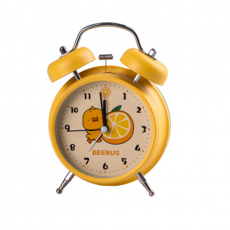 Настільний годинник з будильником Lugi Clock на батарейках жовтий (HP226Y)