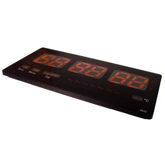 Настінний годинник електронний LED CW 4622 з червоним підсвічуванням, чорний