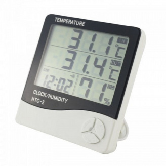 Термометр, гігрометр, метеостанція, годинник HTC-2 + виносний датчик білий (44412)