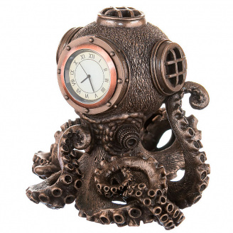 Настільний годинник Восьминіг 14 см Veronese AL30466 Коричневий