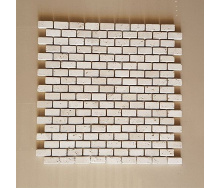 Декоративная мозаика Прованс из травертина белая 30,5х30,5х1 см