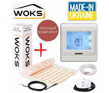 Нагревательный мат WoksMat 6м²/960Вт/ 160Вт/м² электрический теплый пол под плитку с сенсорным программируемым регулятором E91