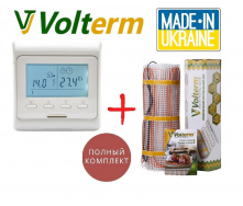 Кабельный мат Volterm Hot Mat 3,3м²/550Вт/ 180Вт/м² теплый пол электрический под плитку с программируемым терморегулятором Е51