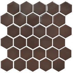 Мозаика керамическая Kotto Keramika H 6005 Hexagon Coffee Brown 295х295 мм Свеса