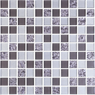 Мозаика стеклянная Kotto Keramika GM 8001 C3 Grey R S1/Grey M/Grey Silver 300х300 мм