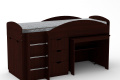 Кровать-чердак Универсал Компанит 190х70 см детская в цвете дсп венге