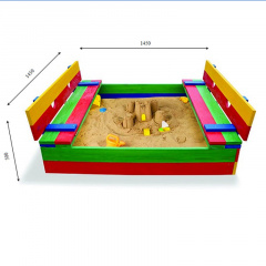 Детская песочница SportBaby-11 145х145 см деревянная с крышкой-скамейками Винница