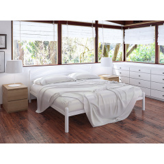 Металлическая двуспальная кровать Тенеро Маранта 140х200 см белая Полтава
