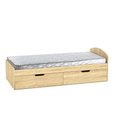 Ліжко в дитячу Компаніт 90+2 односпальне 90х200 см дсп дуб-сонома з шухлядними ящиками Камінь-Каширський